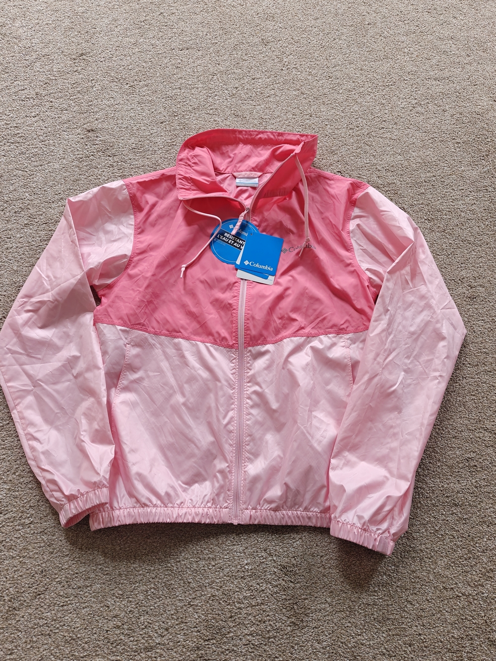 Columbia Girls' Pink Colorblock Windbreaker Jacket